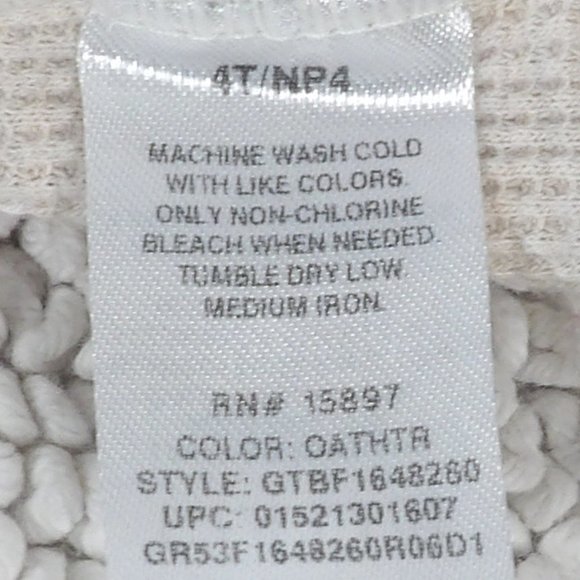 Garanimals Boy Cream Thermal Long Sleeve Shirt Size 4T - Picture 4 of 5